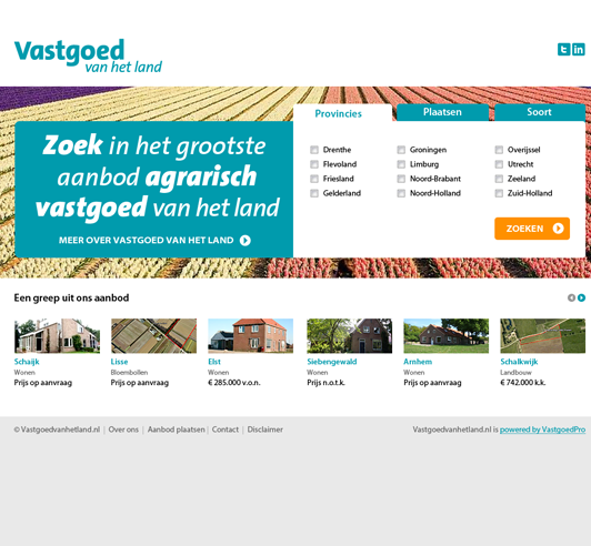 vastgoed van het land internet marketing website ontwikkeling